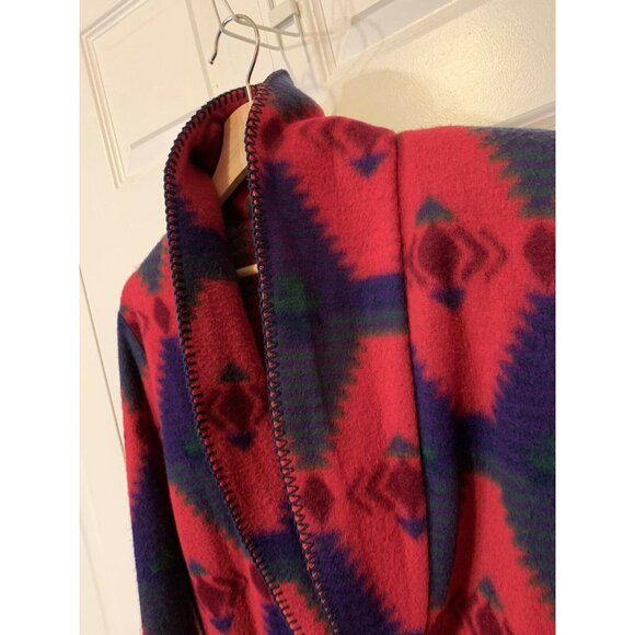 VTG Jeans Wear Nativ Aztec Women's Blazer Jacket Sz‎ M Red Multicolored - Picture 7 of 8